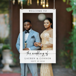Modern Elegant Welcome Wedding Photo Booth Selfie Foam Board