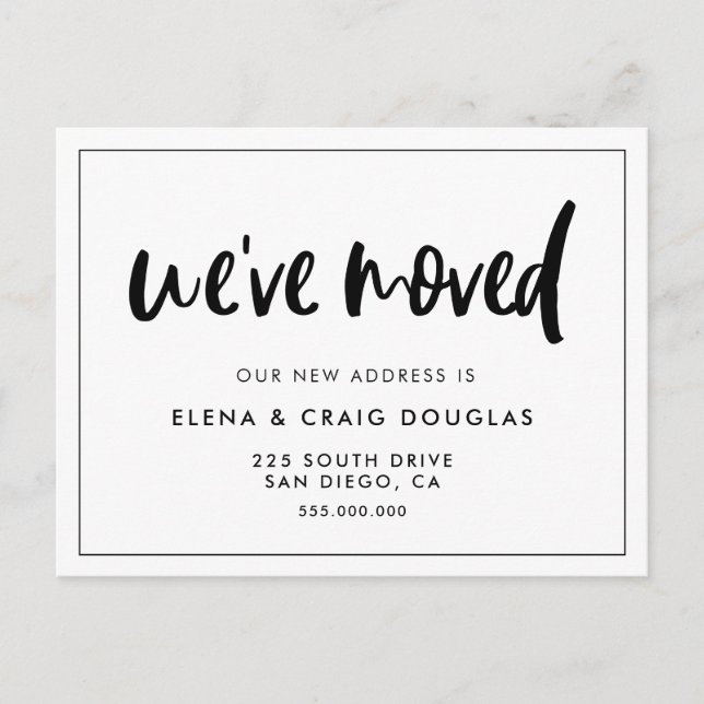 Modern elegant We've moved text announcement Postcard (Front)