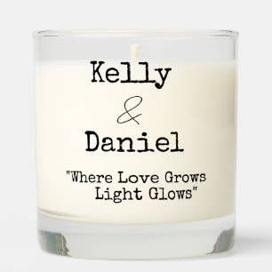 Modern Elegant Where Love Grows, Light Glows  Scented Candle