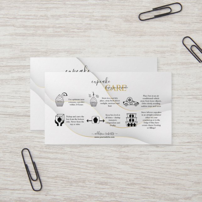 Modern Elegant White and Gold Business Card (Front/Back In Situ)