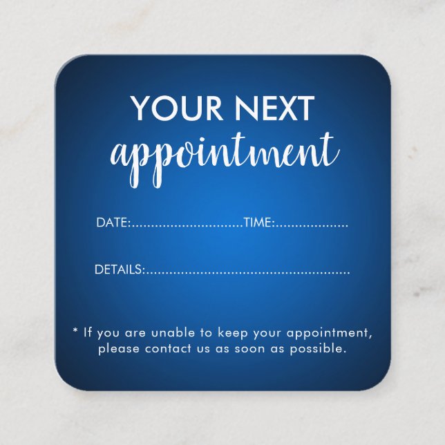 Modern Elegant White Beauty Salon Appointment Card (Front)