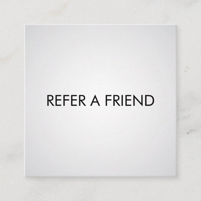 Modern Elegant White Beauty Salon Referral Card (Front)