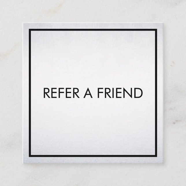 Modern Elegant White Beauty Salon Referral Card (Front)