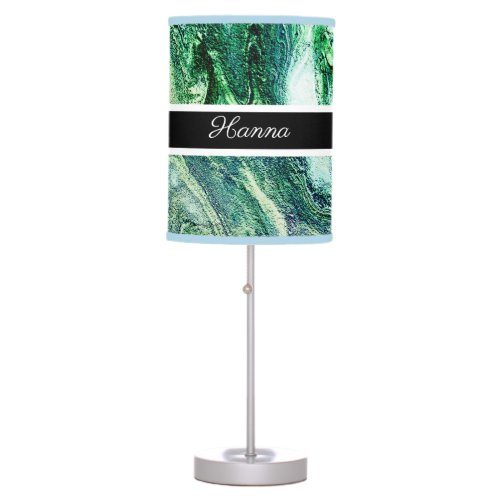 Modern Elegant White Black Green Marble Table Lamp