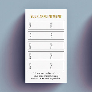 Modern Elegant White Black Salon Appointment Card