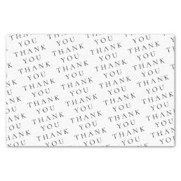 Modern Elegant White Black Thank You Custom  Tissue Paper