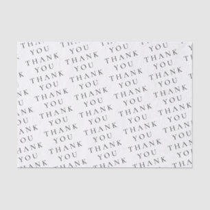 Modern Elegant White Black Thank You Custom Tissue Paper
