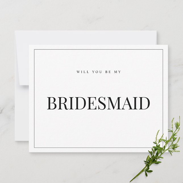 Modern & Elegant White bridesmaid proposal Card (Creator Uploaded)