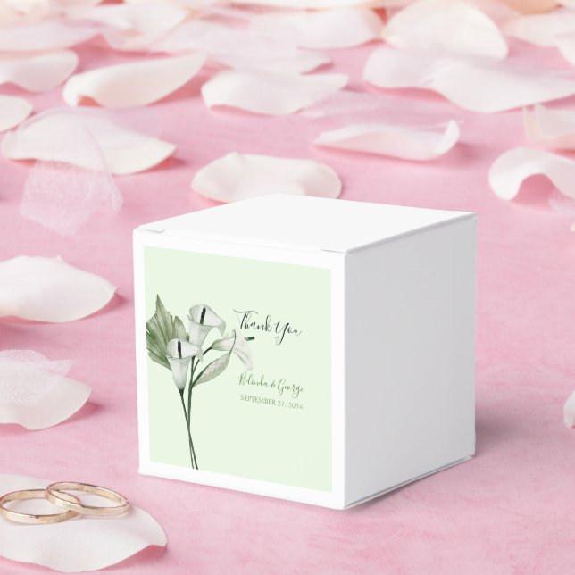 Modern Elegant White Calla Lilies Wedding  Favor Boxes (Wedding)