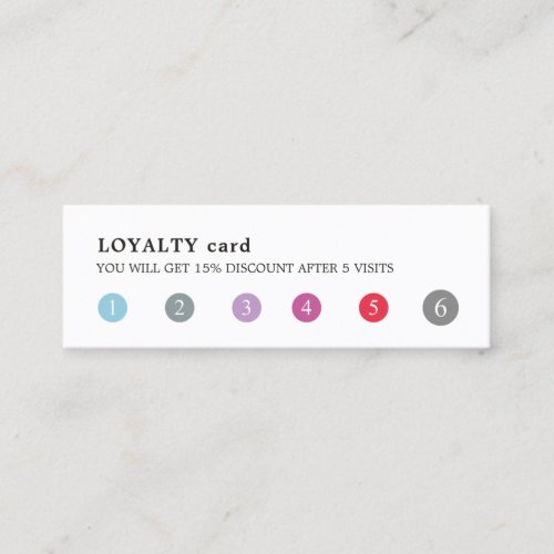 Modern Elegant White Colorful Punch Beauty Salon Loyalty Card