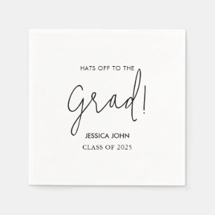 Modern Elegant White Congratulations Graduation Napkins