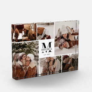 Modern Elegant White Family Photo Collage Keepsake