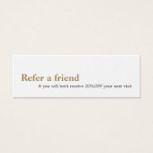 Modern Elegant White Faux Gold Beauty Referral (Front)