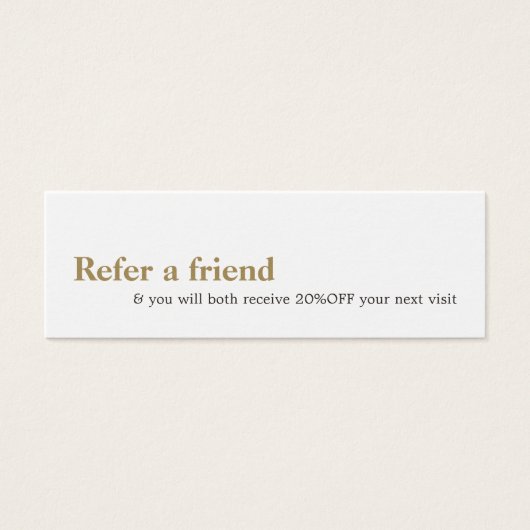 Modern Elegant White Faux Gold Beauty Referral (Front)