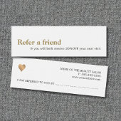 Modern Elegant White Faux Gold Beauty Referral