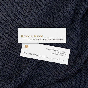 Modern Elegant White Faux Gold Beauty Referral