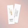 Modern Elegant White Faux Gold Scissors Comb Mini Business Card