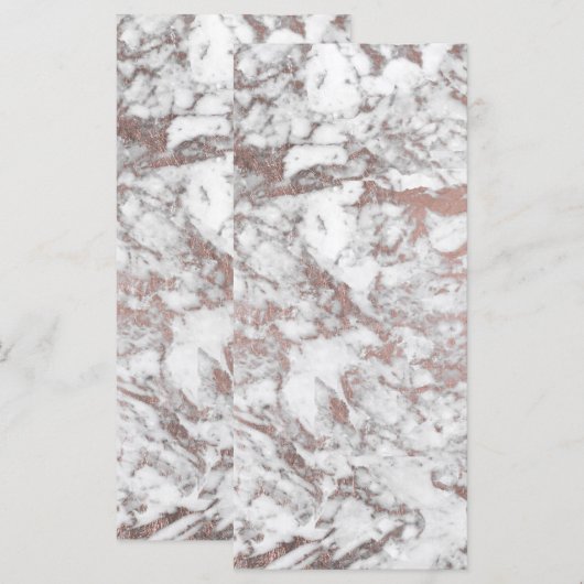 Modern elegant white faux rose gold marble (Front/Back)