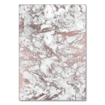 Modern Elegant White Faux Rose Gold Marble Table Number by pink_water at Zazzle