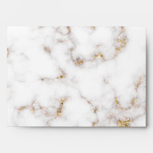 Modern Elegant White Gold Marble _ Envelope