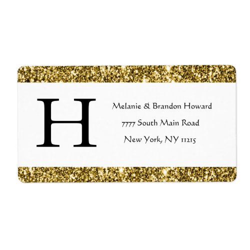 Modern Elegant White Gold Monogram Initial return  Label