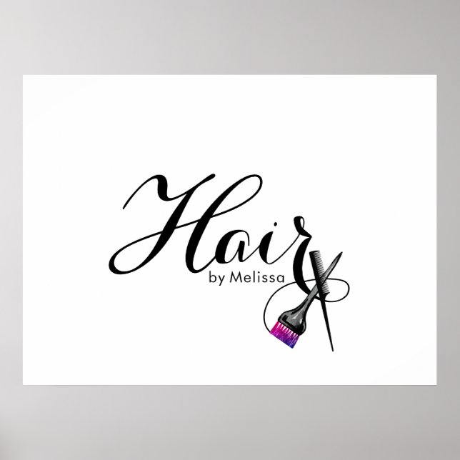 Modern Elegant White Hair Stylist Poster (Front)
