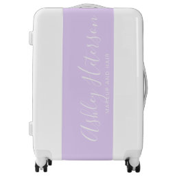 modern elegant white lavender typography name luggage