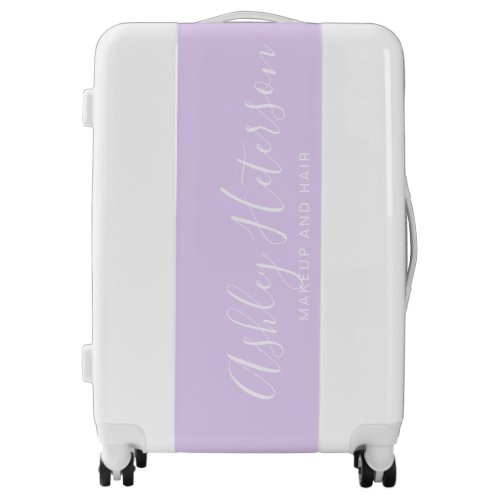 modern elegant white lavender typography name luggage