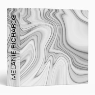 Modern Elegant White Marble 3 Ring Binder