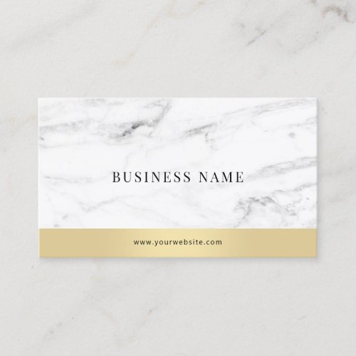 Modern Elegant White Marble Gold Corporate Business Card