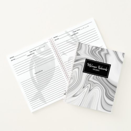 Modern Elegant White Marble Notebook