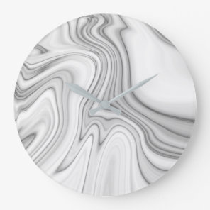 Modern Elegant White Marble Pattern Large Clock
