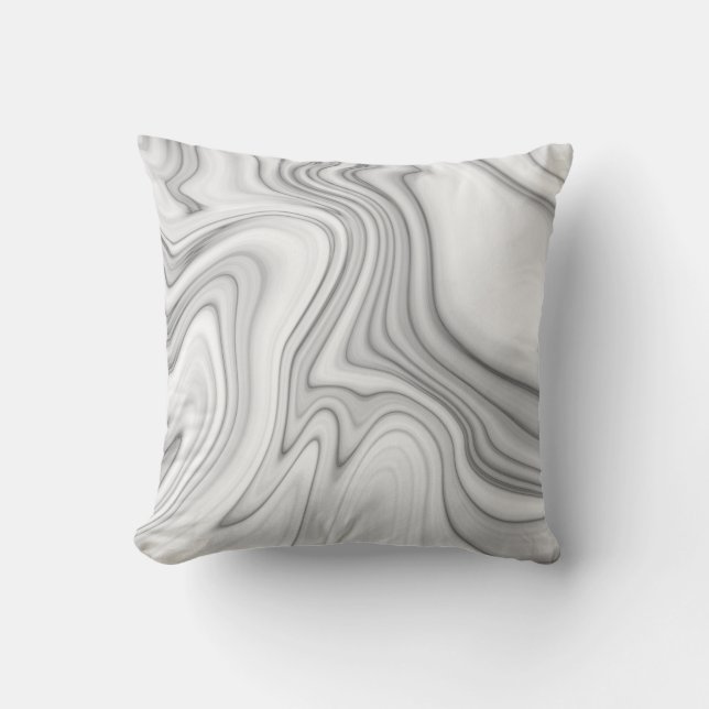 Modern Elegant White Marble Pattern Throw Pillow (Front)