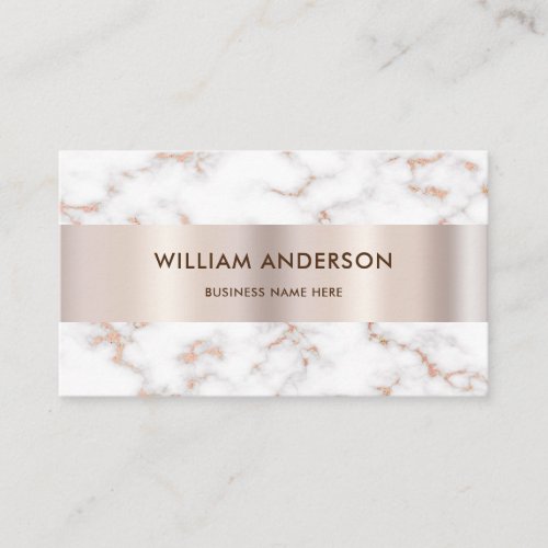 Modern Elegant White Marble Professional Classy  Business Card