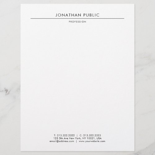 Modern Elegant White Minimalist Template Trendy Letterhead