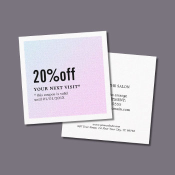 Modern Elegant White Pastel Beauty Coupon by pro_business_card at Zazzle
