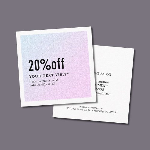 Modern Elegant White Pastel Beauty Coupon