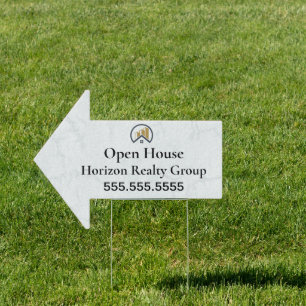 Modern Elegant White Real Estate Sign