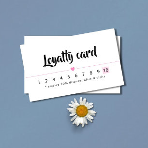 Modern Elegant White Rose Heart Lines Beauty Loyalty Card