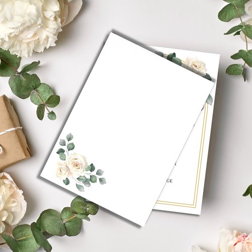 Modern Elegant White Rose Wedding Envelope