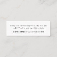 Modern Elegant White RSVP Online Website Mini Card