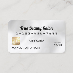 Modern Elegant White Silk Credit Gift Card