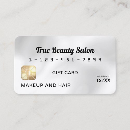 Modern Elegant White Silk Credit Gift Card