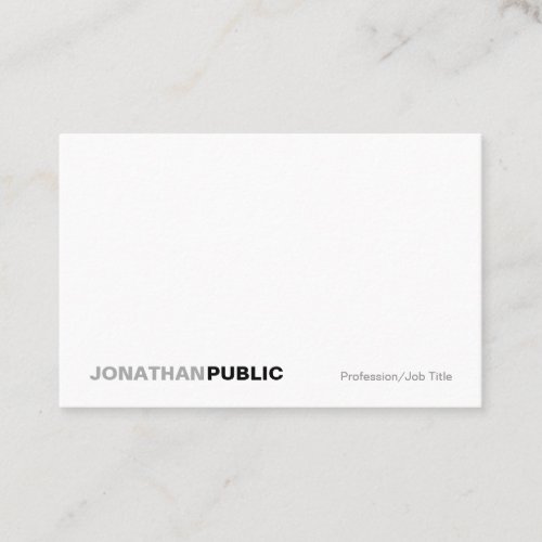 Modern Elegant White Simple Plain Professional Business Card