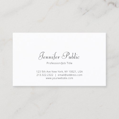 Modern Elegant White Simple Professional Template Business Card