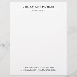 Modern Elegant White Simple Template Personalized Letterhead
