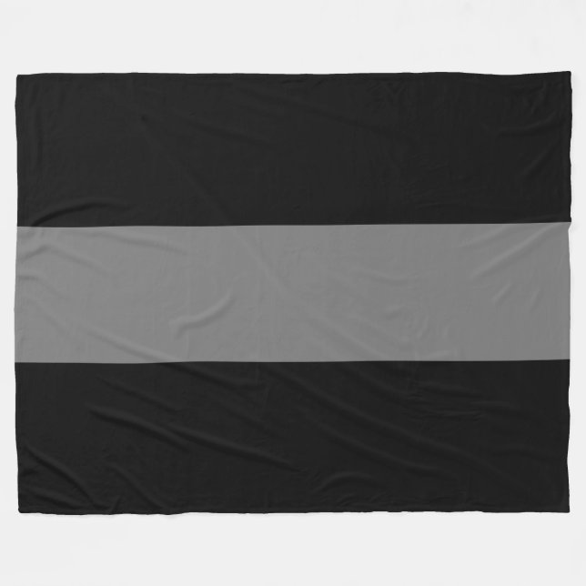 Modern Elegant Wide Seamless Gray Black Stripes Fleece Blanket (Front (Horizontal))