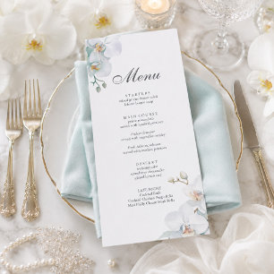 Modern Elegant Wild Orchid Wedding Menu