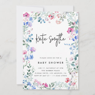 Modern Elegant Wildflower Baby Shower Invitation