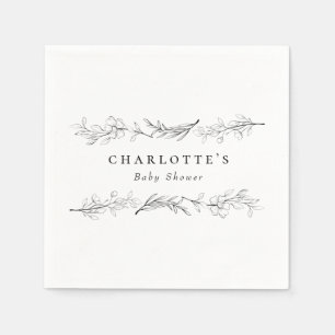 Modern Elegant Wildflower Floral Baby Shower Napkins